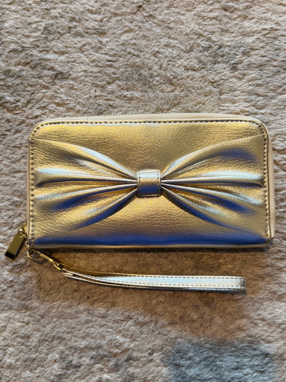 Gold Bow Wristlet Wallet
